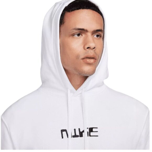 Nike Club Fleece Pullover Hoodie Sweatshirt White Men's Medium NWOT FB6574-100 - Picture 3 of 16